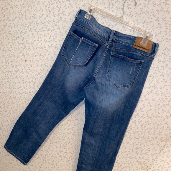 Unionbay Size 11 Denim Stitch Work Patch Denim Jeans - Picture 10 of 10